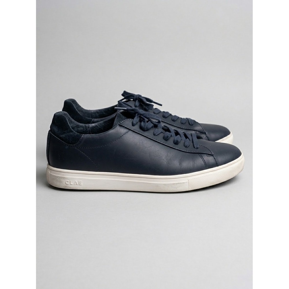 CLAE Bradley Mens Navy Blue Leather Low Top Sneakers Size 11 US 44 EUR